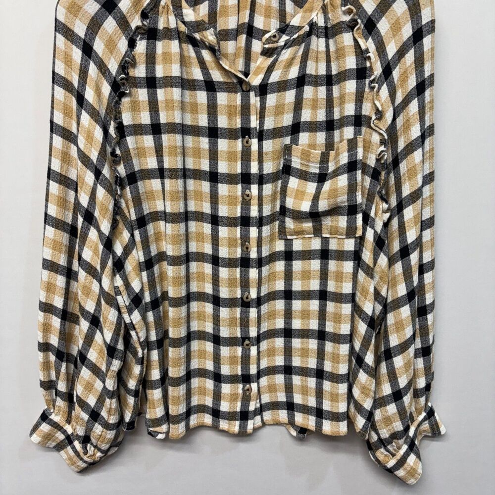 Pilcro Anthropologie Women Long Sleeve Blouse Top Shirt Size 2X Plaid C063 -16 - Picture 10 of 16